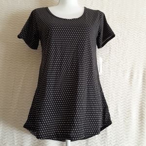 Black with white polka dot Lularoe shirt Size XS $12